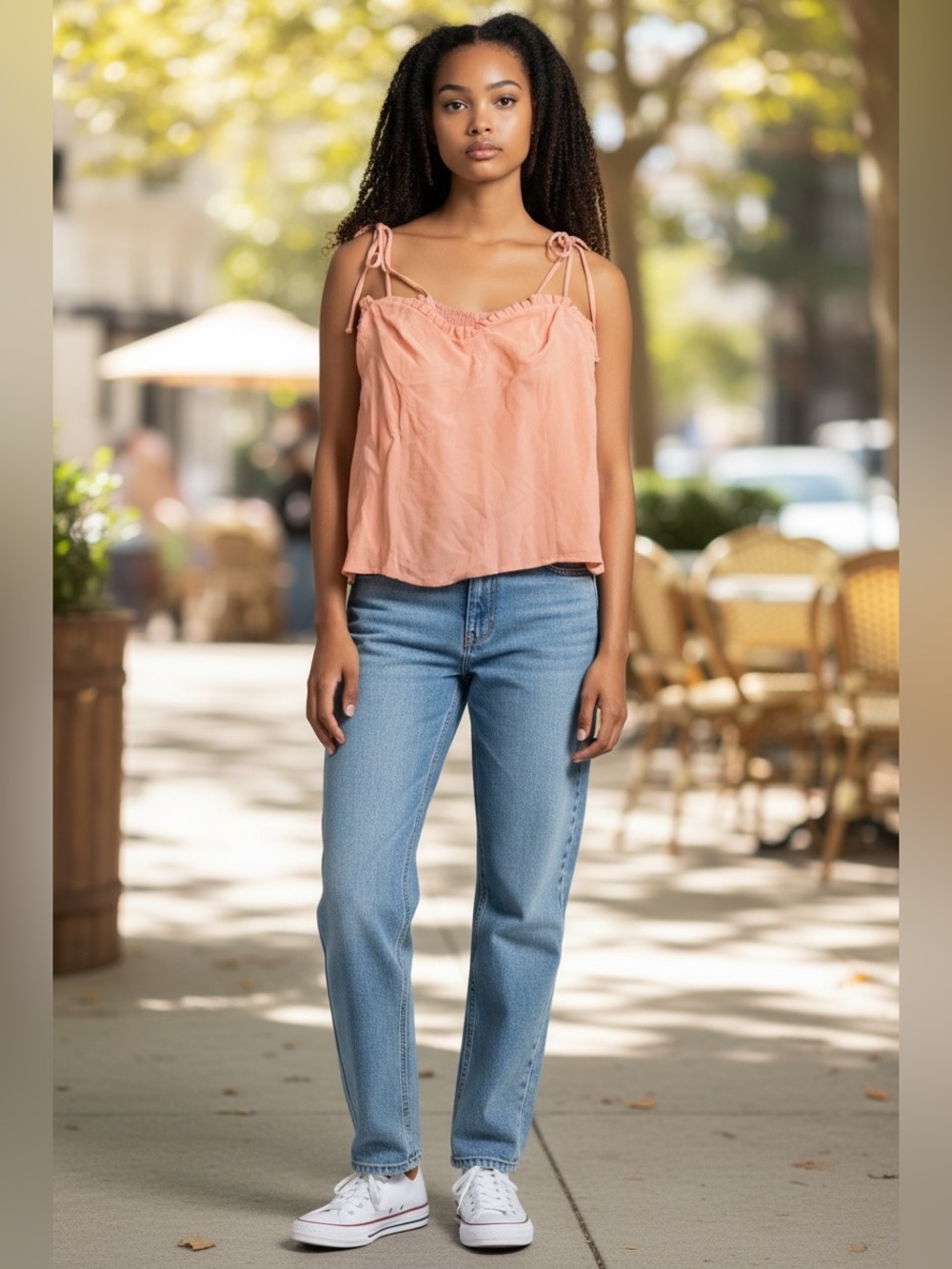 Reformation Pink Tie-Shoulder Silk Cami